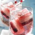 Patriotic Coolers with Red, White and Blue Ice Cubes