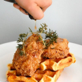 Buttermilk Fried Chicken with Cheesy Waffles