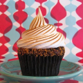 Chocolate Graham Cracker Cupcakes with Toasted Marshmallow