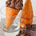 Deep Dark Chocolate Ice Cream with Pretzel Cone