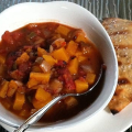 Hearty Tomato, Butternut Squash and Pinto Bean Soup