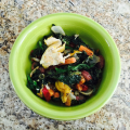 Breakfast-For-Dinner Protein Bowl with Kale, Sweet Potato, Sausage & Egg