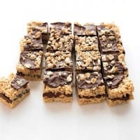 Rice Krispy Treats with Peanut Butter and Chocolate