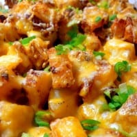 Roasted Ranch Potatoes with Bacon and Cheese