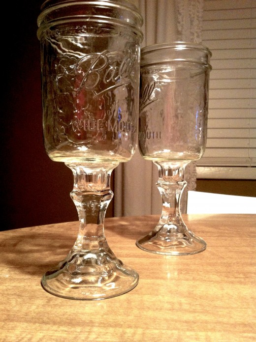Mason Jar wine glasses - DIY  Diy wine glasses, Mason jars, Glass