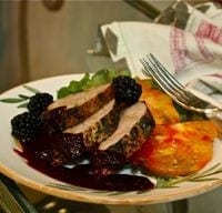 Grilled Pork Tenderloin with Blackberry Cabernet Sauce
