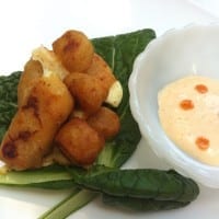 Beer & Pancake Battered Cheese Curds w/ Tabasco Horseradish Dip