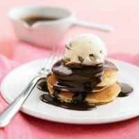 Silver-Dollar Pancake Sundaes with Chocolate Hazelnut Sauce