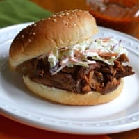 Crockpot BBQ Pork and Slaw Sandwiches