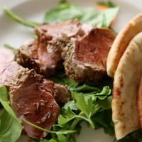 Fennel-Crusted Pork Tenderloin with Crisp Pita