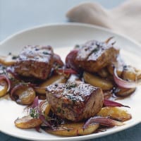 Glazed Pork Tenderloin with Pear and Thyme