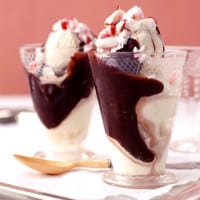 Peppermint Hot Fudge Sundaes