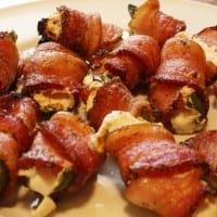 Bacon Wrapped Guacamole Poppers with Cream Cheese, Lime, and Avocado
