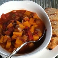 Hearty Tomato, Butternut Squash and Pinto Bean Soup
