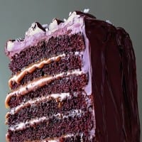 Salted Caramel Six-Layer Chocolate Cake