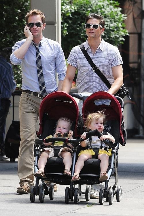Neil Patrick Harris and David Burtka out for walk with their twins in Manhattan.