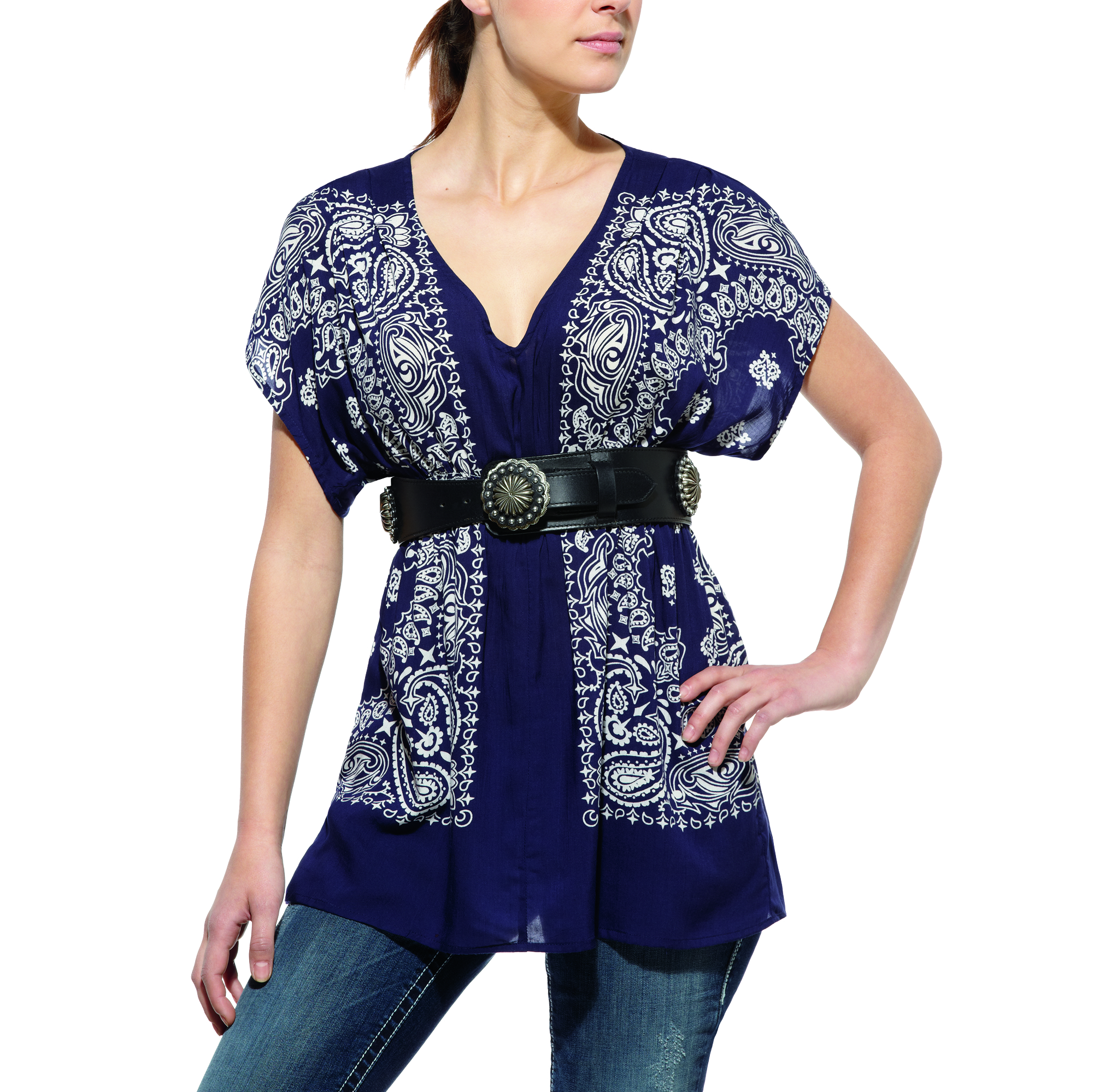 Ariat, Bandana Print Tunic, $49.95