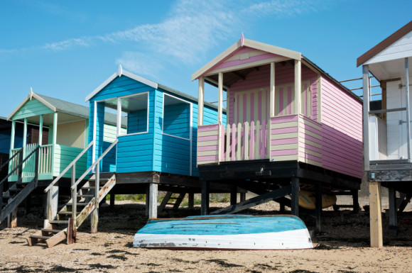 Colorful Beach Huts at Southend, Essex, UK