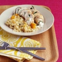 Chicken Roll-Ups With Goat Cheese And Arugula