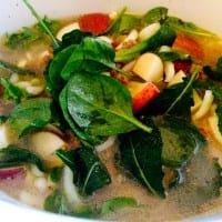 Easy Crockpot Potato, Sausage & Greens Soup