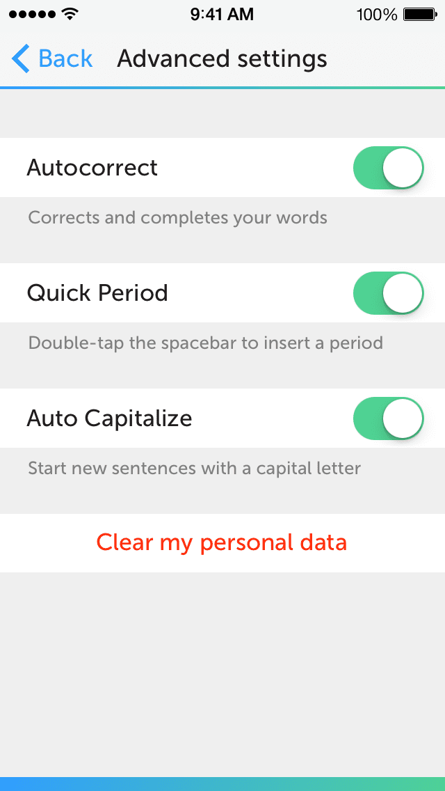 Adavanced settings