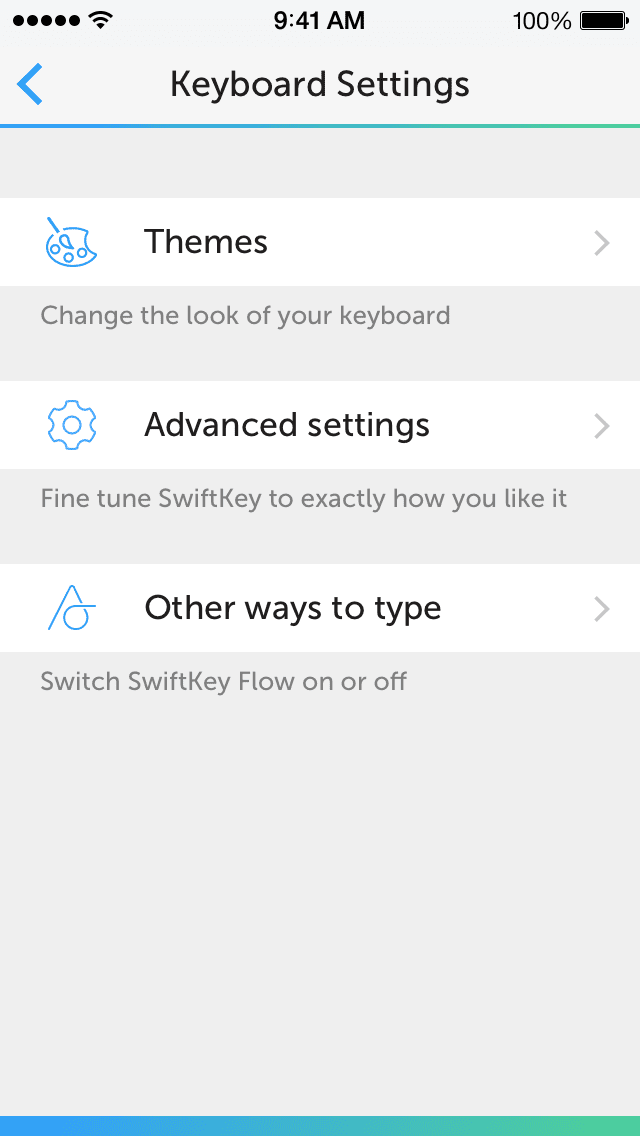 Keyboard settings