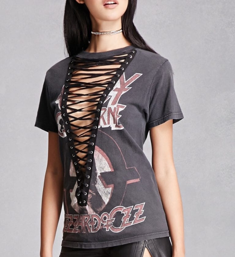 How To Transform an Old Baggie Shirt into a DIY No Sew LaceUp Tank