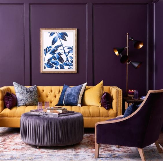 Deep, regal purple and mustard