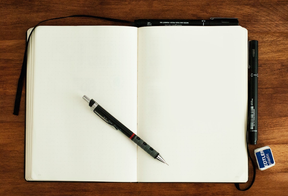 An empty notebook planner